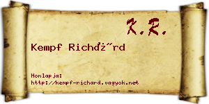 Kempf Richárd névjegykártya