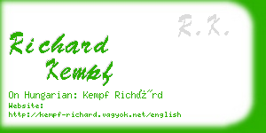 richard kempf business card